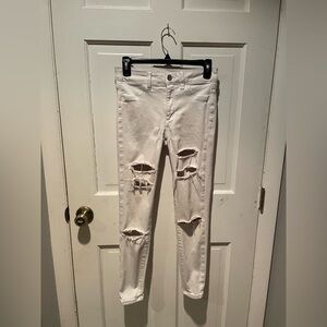 White Next Level Stretch Ripped Jeans